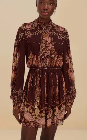 Farm Rio Burgundy Bella Knotted Neckline Size XS thumbnail 1