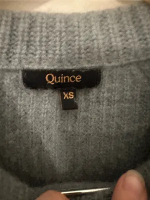 Quince Mongolian Spring 100% Cashmere Fisherman Crewneck Sweater dusty blue thumbnail 4