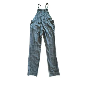 Zadig & Voltaire Sidney Patch Denim Overalls Size Small Blue Chambray Stripe thumbnail 6