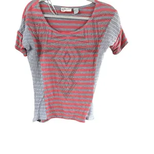 Miss Me Peach Gray Blouse Medium thumbnail 2