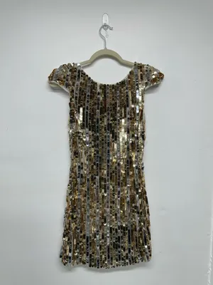 Topshop Gold Sequined Mini Dress thumbnail 3