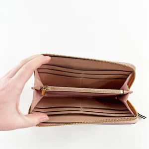 Tory Burch Flemming Continental Zip Around Leather Wallet Pink thumbnail 4