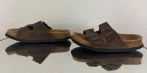EASTLAND Vintage 90s Womens Brown Leather Dual Strap Buckle Slip On Sandals thumbnail 8
