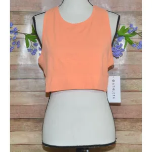 NWT Athleta Momentum 2.0 Seamless Tank Cropped XL Peach Wicking UV Protection thumbnail 2