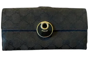 Gucci Authentic Signature GG Black Folding GG Wallet thumbnail 1