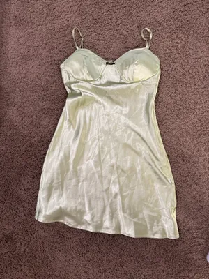 Amazon Green slip dress with a sparkle in the middle thumbnail 4