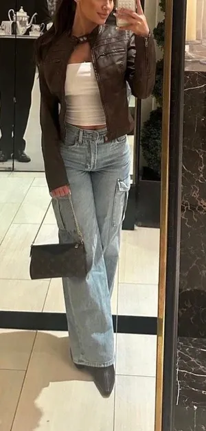 Body Central Brown leather jacket thumbnail 1
