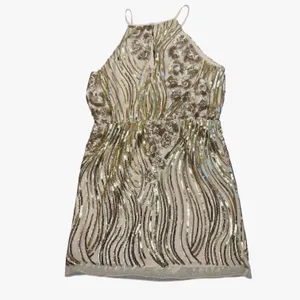 Sugar + Lip2 Sequin Mini Dress S Gold Champagne Cold Shoulder Keyhole Cocktail thumbnail 12