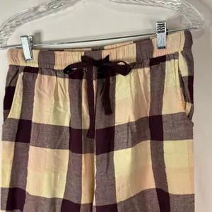 Secret Treasures Beige and Burgundy Plaid Lounge Pajama Pants — Size Small thumbnail 5