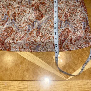 Mi Ami Francesca’s Collection Paisley Print Boho Blouse Size Large Orange thumbnail 6
