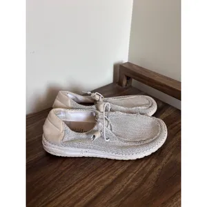 Hey Dude Wendy Sox Stone White Women 8 Moccasin Loafer Slip On Shoes 121410705 thumbnail 3