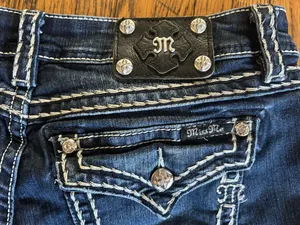 Y2K Miss Me Shorts Denim Low Rise thumbnail 4