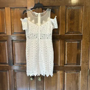 Soiéblu White Lace Dress Medium M Bridal Shower Graduation Rehearsal Dinner Boho thumbnail 4