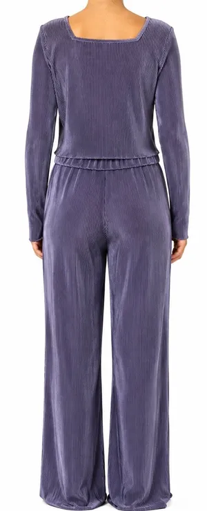 No Boundaries purple ribbed velvet set thumbnail 2