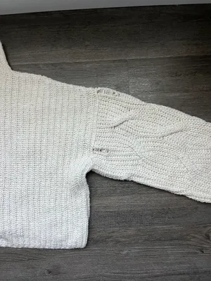 Cream Knit High Neck Sweater thumbnail 6