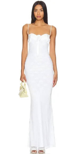 Majorelle White Lace Gown Xxs thumbnail 1