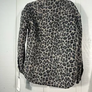 Bagatelle Gray Animal Print Wool Button Down Shacket Size XS EUC thumbnail 5