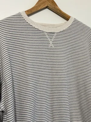 American Eagle Striped Oversized Sweatshirt Size XL Feels lived in sweater AE thumbnail 3