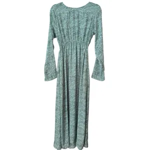 RAGA Tropical Green Floral Long Sleeve Blouson Maxi Dress Women’s Small thumbnail 2