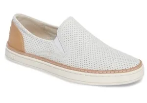 UGG Adley slip-on sneakers shoes perforated leather off white sz 8 thumbnail 1