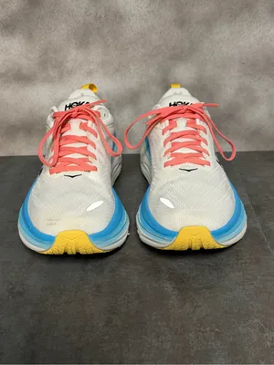 Hoka One One Bondi 8 Women’s Wide Sneakers Blanc De Blanc/Swim Day Size 7.5D thumbnail 8