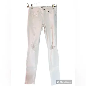 Joe’s Jeans White Distressed Unworn Denim Sz 24 Stretch Low Rise NWOT Ret $164 thumbnail 2