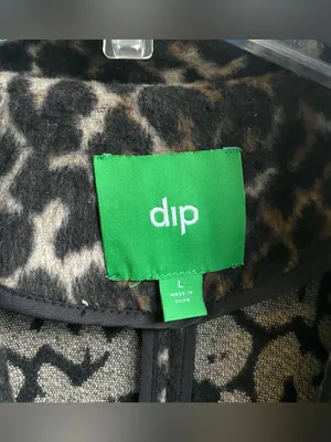 Dip wool blend dress coat leopard animal print fall winter midi length over coat thumbnail 5