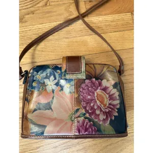 OZ Orifaz‎ Argentine Brown Floral Cross Body Bag Leather Retro Vtg Y2k Artsy thumbnail 10