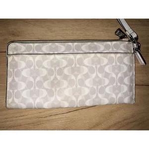 Coach‎ Peyton Dream C Slim Zip Around Wallet Wristlet Gray White Hang Tag G thumbnail 8