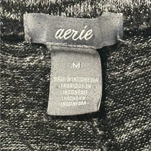 Aerie Women's Black Marled Flare Lounge Pants Size‎ M High Rise Soft and Cozy thumbnail 6
