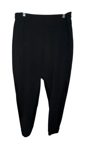 Athleta Womens‎ Textured Brooklyn Jogger Pants Size 16 Black Side Stripe Nylon thumbnail 1