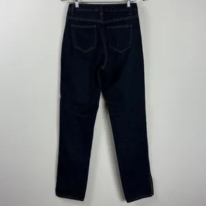 Lioness Alabama Split Hem Dark Wash Straight Leg‎ Denim Jeans Size XS thumbnail 9