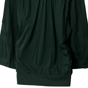 NEW‎ Anthropologie Chela Green Lace Puff Sleeve Babydoll Blouse Feminine L thumbnail 7