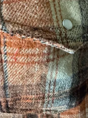 Fantastic Fawn Rust-Orange Plaid Soft Brush Button-Down Shirt / Shacket thumbnail 11