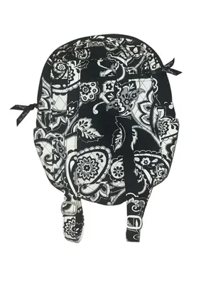 Vera Bradley Midnight Paisley Black & White Campus Backpack w/Rare Magnetic Flap thumbnail 5