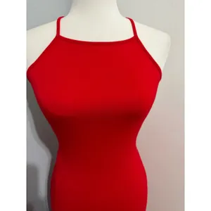 Red High Neck Maxi Dress S Halter Open Back‎ Lace Up Strappy Bodycon Formal Gown thumbnail 8