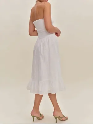 Reformation Laurine Dress in Ivory XS thumbnail 4