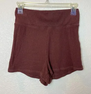 ABERCROMBIE & FITCH Women's Brown Ribbed Shorts Size L thumbnail 1