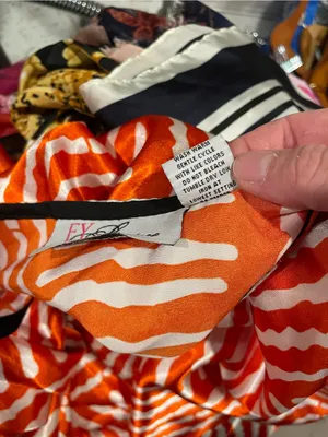 Cute silky orange white contrast tropical stripe kaftan beach pool lounge dress thumbnail 3