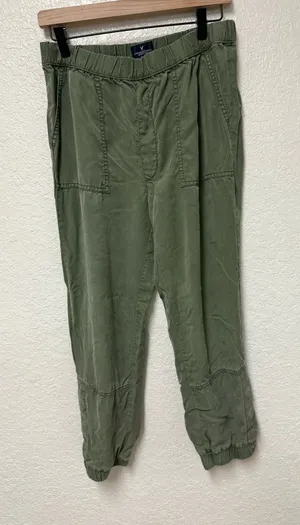 AMERICAN EAGLE OUTFITTERS Distressed Green Jogger Pants thumbnail 1