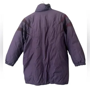 Vintage Cyclone Purple Down Puffer Jacket 80s Snakeskin‎ Details Medium thumbnail 2