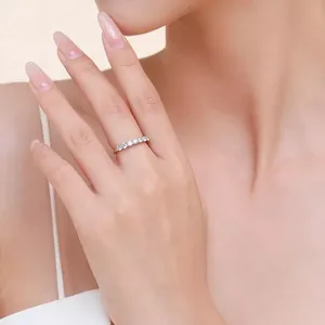 Sterling Silver SIZE 7 925  Stackable Round  Dazzling Cubic Zirconia Ring thumbnail 2