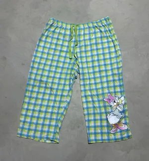 Blue Green Plaid Disney Youth SZ XL 16-18 Sleepwear Capri Pants Daisy Duck thumbnail 1