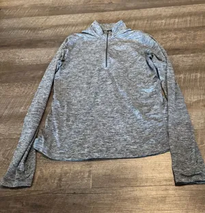 Nike Heathered Gray Dri-Fit 1/4 Zip Running Pullover thumbnail 1