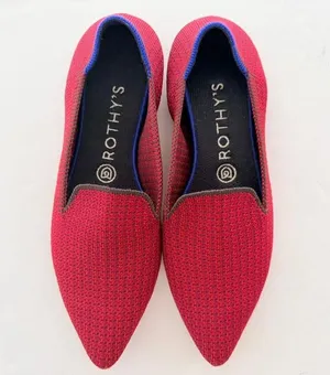 Rothy's The Point Loafer Scarlet Red Tweed Size 8.5 Flat Comfort RARE thumbnail 1