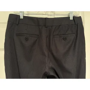 J.Crew Womens 6T City Fit Pinstripe Wool Dress Pants Charcoal Grey Wide Leg Tall thumbnail 3