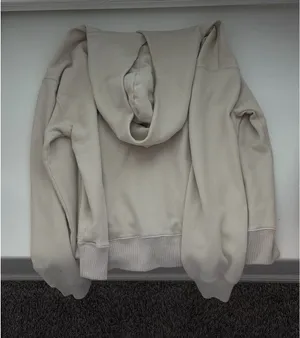 cream hollister hoodie thumbnail 1