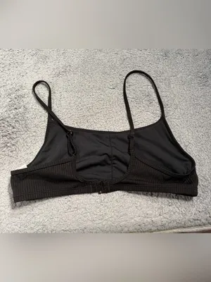 Halara ribbed bikini top swimsuit medium black thumbnail 7