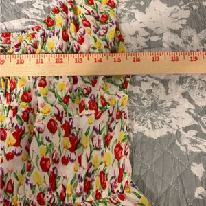 Urban Outfitters Red and White Ruffled Smocked Tank Top thumbnail 4