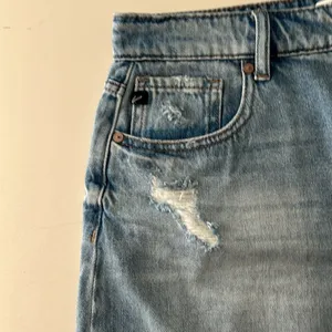 Kacan distressed blue Jean mini western skirt thumbnail 3